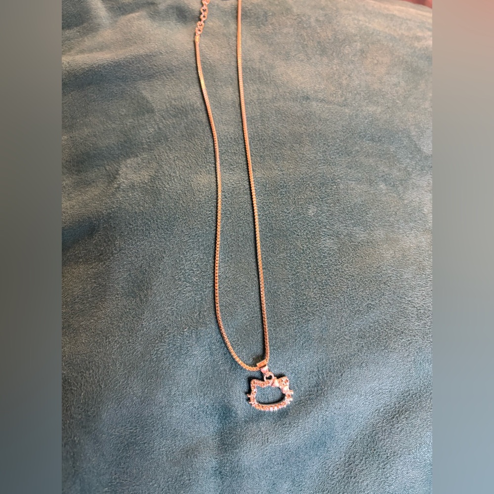 Girls Silvertone Hello Kitty Pendant Necklace